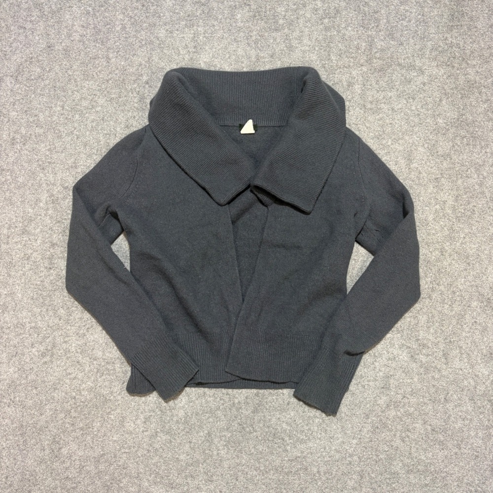 J.Crew Charcoal Gray Open Front Shawl Collar Cardigan Sweater XL